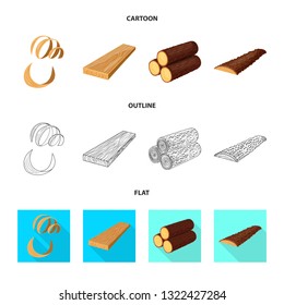 Vector illustration of tree   and raw  symbol. Collection of tree   and construction vector icon for stock.