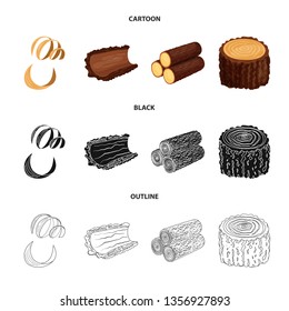 Vector illustration of tree   and raw  symbol. Collection of tree   and construction vector icon for stock.