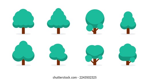 Vector illustration tree set bundle