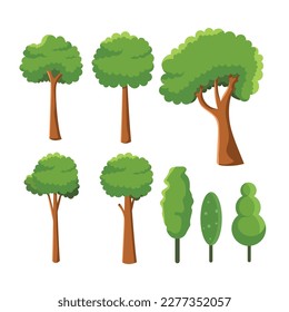 vector illustration of a tree. tree vector set, illustration of trees for background elements, animadi, background images