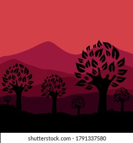 vector illustration of a tree silhouette