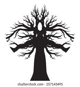 vector illustration of the tree silhouette