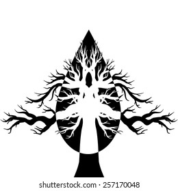 vector illustration of the tree silhouette