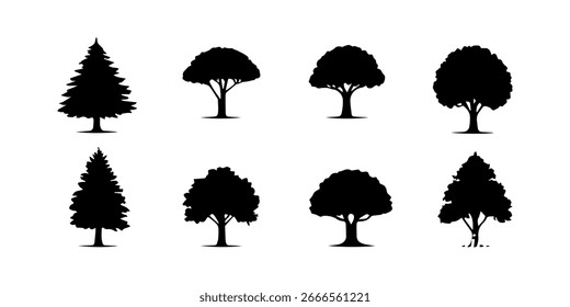 Ilustración vectorial de la silueta del árbol