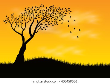 Vector Illustration : Vector tree silhouette