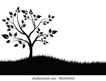 Vector Illustration : Vector tree silhouette