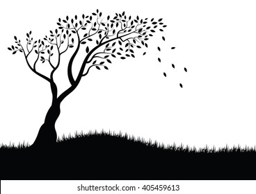 Vector Illustration : Vector tree silhouette