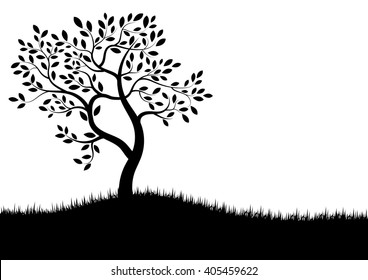 Vector Illustration : Vector tree silhouette