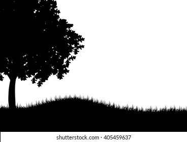 Vector Illustration : Vector tree silhouette