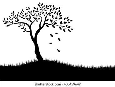 Vector Illustration : Vector tree silhouette