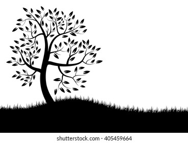 Vector Illustration : Vector tree silhouette