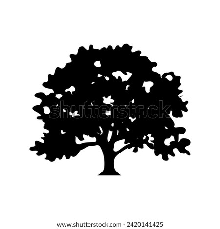 Vector illustration of a tree silhouette icon for websites