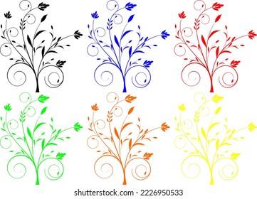 Silueta de árbol de ilustraciones vectoriales aislada sobre fondo transparente.Árbol negro.Esclavitud de ilustración abstracta de un árbol joven.Árbol negro elegante. Ilustración vectorial.Planta decorativa simple.