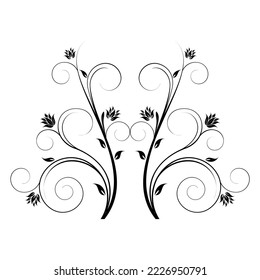 Vector Illustration Tree silhouette isolated on transparent background.Black tree.Abstract illustration silhouette of a young tree.Stylish black tree. Vector illustration.Decorative simple plant.