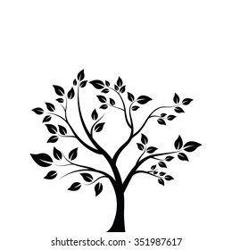 Vector Illustration : Tree silhouette isolated on transparent background