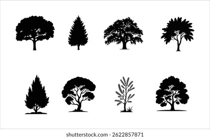 Vector illustration of tree silhouette is perfect for landscape design