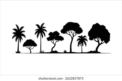 Vector illustration of tree silhouette is perfect for landscape design