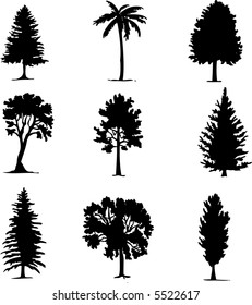 vector illustration of tree silhouettes