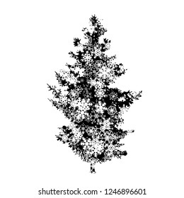 Vector illustration of tree with snowflakes.
