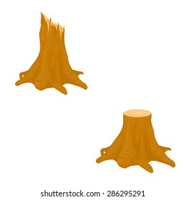 A vector illustration of a tree stump.
Tree Stump Icon Illustration.
Tree Sump that has been broken and chopped.