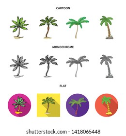 Vector illustration of tree and summer symbol. Collection of tree and green  stock vector illustration.