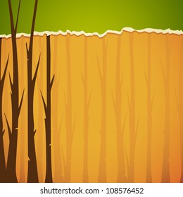 vector illustration of tree template with wooden texture