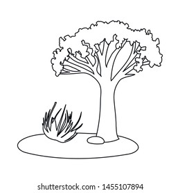 Vector illustration of tree and tumbleweed logo. Collection of tree and western vector icon for stock.
