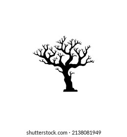 vector illustration of a tree without leaves for an icon, symbol or logo. tree flat logo