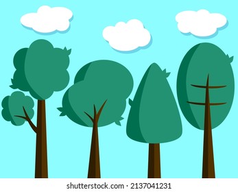 Ilustración vectorial de los árboles. Se puede usar con cualquier propósito.
