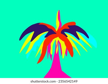 vector illustration of trees forming the Aurora borealis