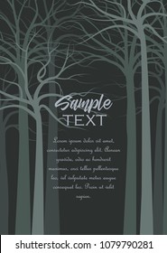 Vector illustration trees. Landscape background with forest