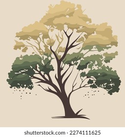 vector illustration of trees with neutral colors
