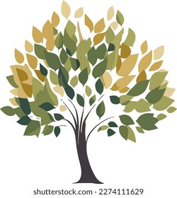 vector illustration of trees with neutral colors