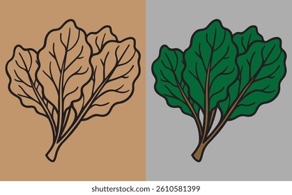Vector illustration of trees with roots and branches representing the changing seasons and nature