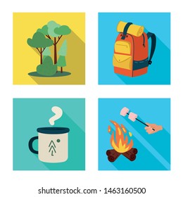 Vector illustration of trekking and wildlife logo. Collection of trekking and leisure stock symbol for web.