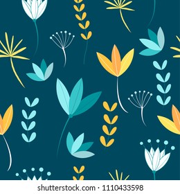vector illustration trend modern awesome seamless adorable cute floral pattern collection 
