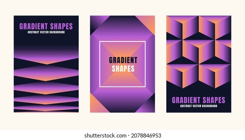 Vector illustration - trendy abstract creative minimalist prints and compositions with bright gradient colors - design templates for social media posts and stories, posters and banners 