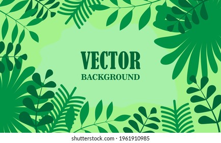 Vector illustration in trendy flat and linear style - abstract simple background with leaves.