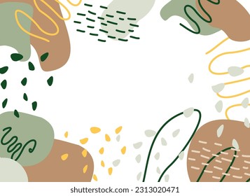 Vector illustration in trendy flat and linear style - background with copy space for text - pastel elements on white background