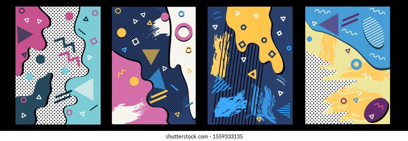 Vector illustration in trendy flat style and with copy space for text - vertical banners, backgrounds and wallpapers for social media stories, banners