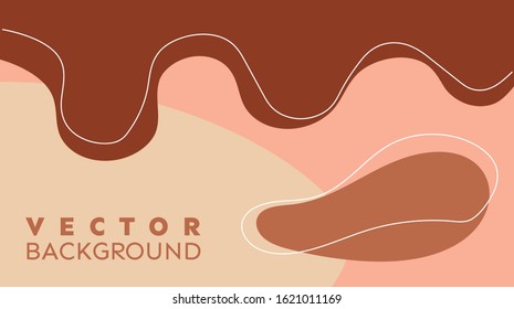 Vector illustration in trendy flat style and pastel sand colors - background with space for text. Wallpaper, banner, greeting card, poster