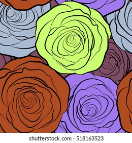 Vector illustration. Trendy floral seamless pattern.