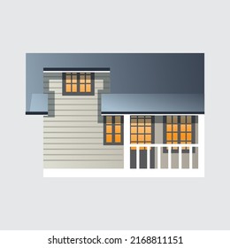vector illustration with trendy little tiny houses