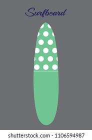vector illustration of trendy modern lovely surfboard