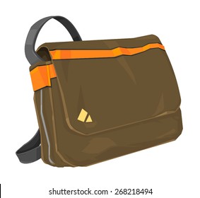 A vector illustration of a trendy shoulder bag.
Fashionable bag with flap.