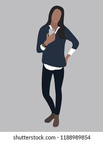Vector illustration of trendy woman