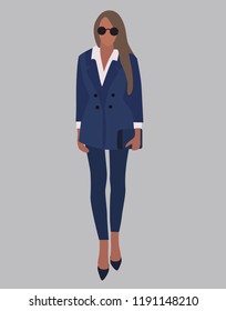 Vector illustration of trendy woman