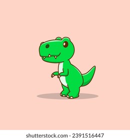 Vector illustration of a t-rex cartoon 