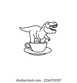 vector illustration of trex with cup concept