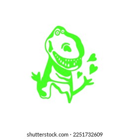 vector illustration of trex funny character